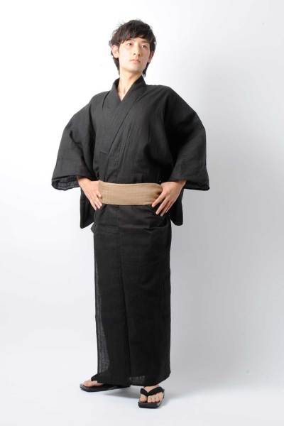 男性 浴衣【浴衣+帯+下駄+腰紐】高級近江ちぢみ・男性用 お