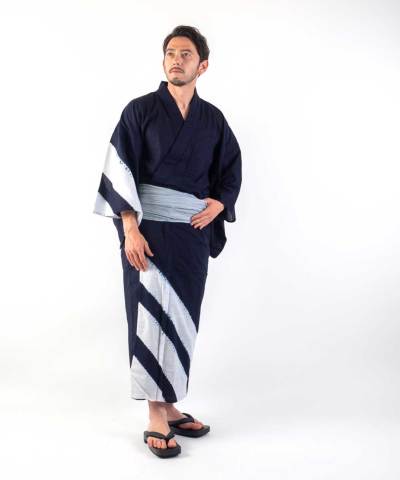 utatane 高級変わり織 浴衣3点セット ( ゆかた・帯・下駄 ) 白地