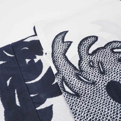 日本製高級生地 男らしい古典柄 伝統的な紺白のゆかた【浴衣+帯+